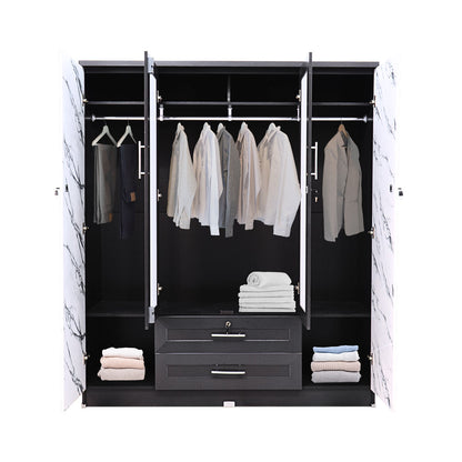 ตู้เสื้อผ้า - ทึบ 5 ฟุต กระจกเงากลางคู่ บานเรียบ